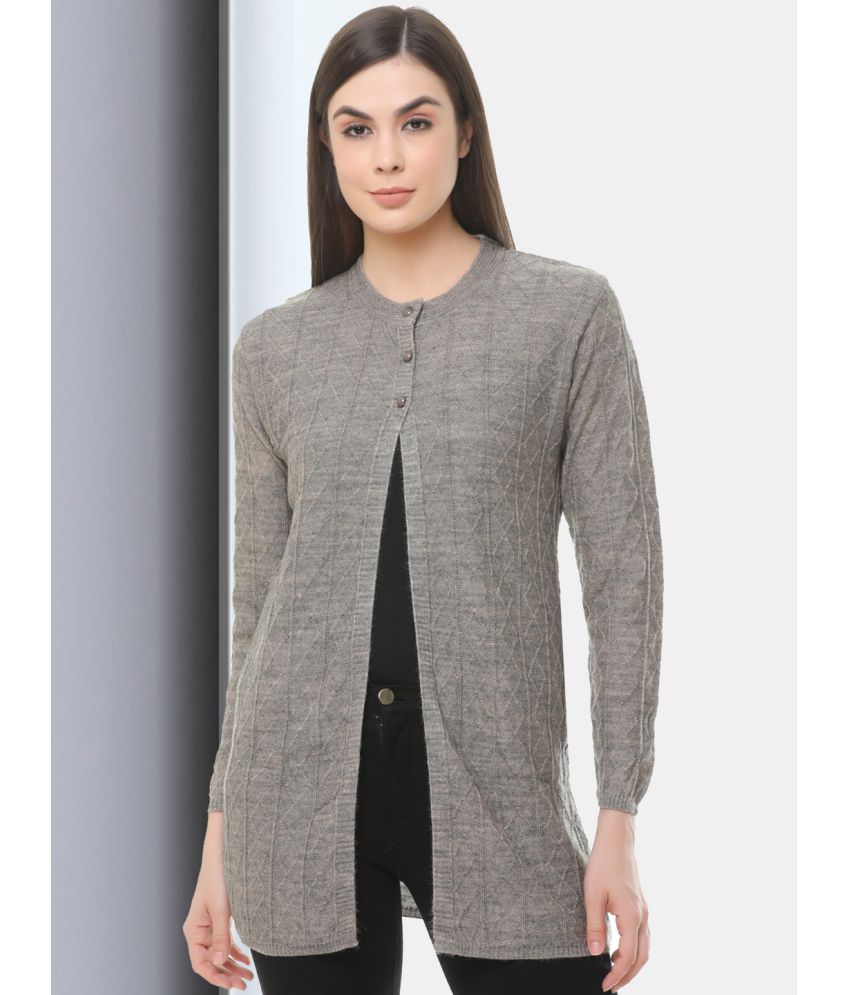     			Clapton Acro Wool Grey Buttoned Cardigans -