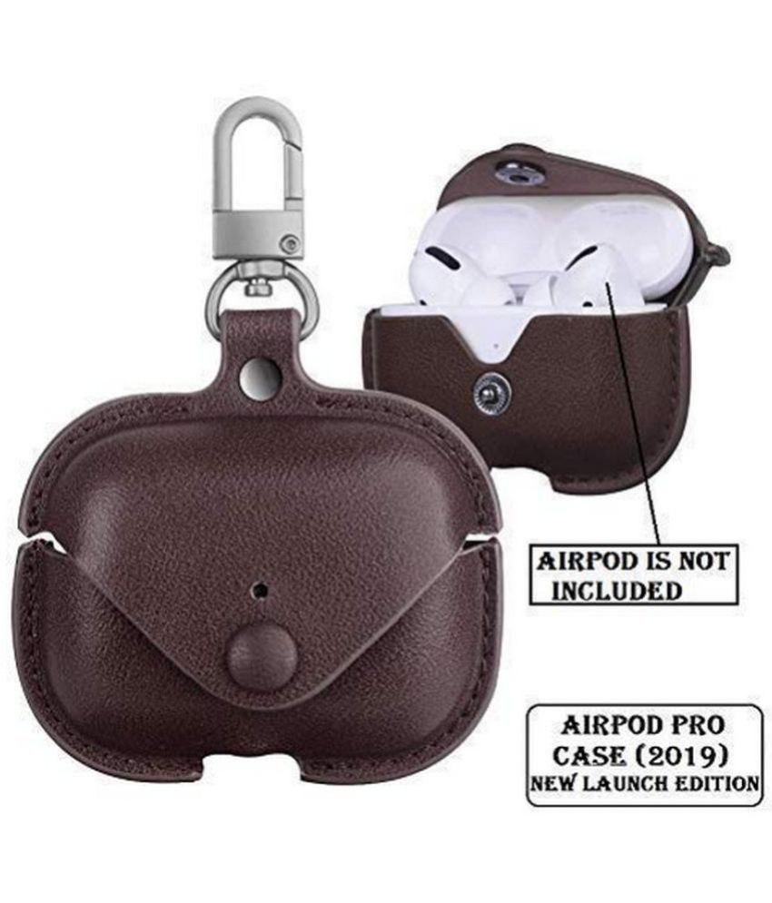 EZVISION Brown Leather Headphone Case Compatible For Airpods Pro ( Pack of 1 ) Buy EZVISION
