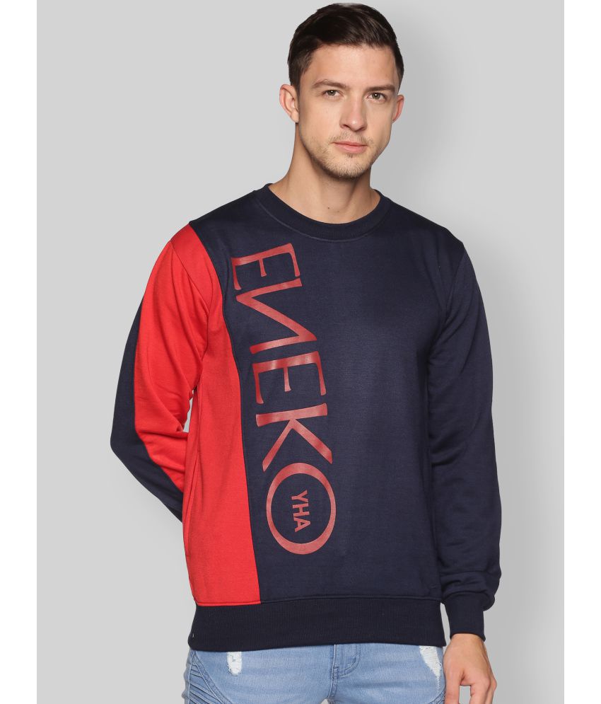     			YHA - Navy Fleece Regular Fit Men's Sweatshirt ( Pack of 1 )