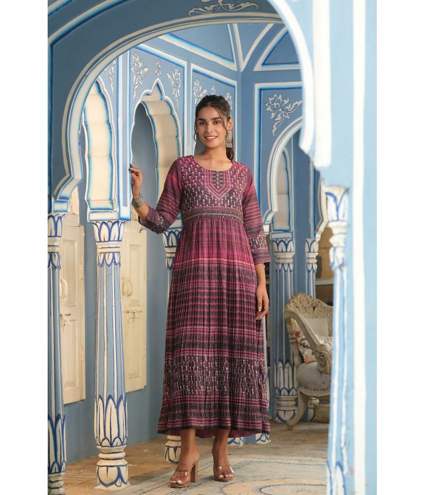     			Juniper - Multicolor Cotton Blend Women's A-line Kurti ( Pack of 1 )