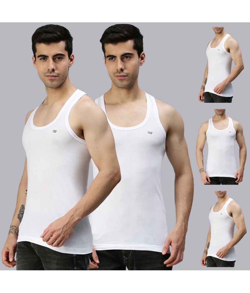     			Pack of 5 Lux Cozi - White Cotton Blend Men's Vest