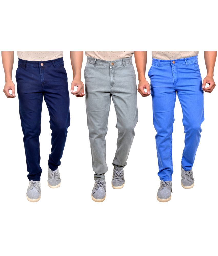     			MOUDLIN - Blue Denim Slim Fit Men's Jeans ( Pack of 3 )