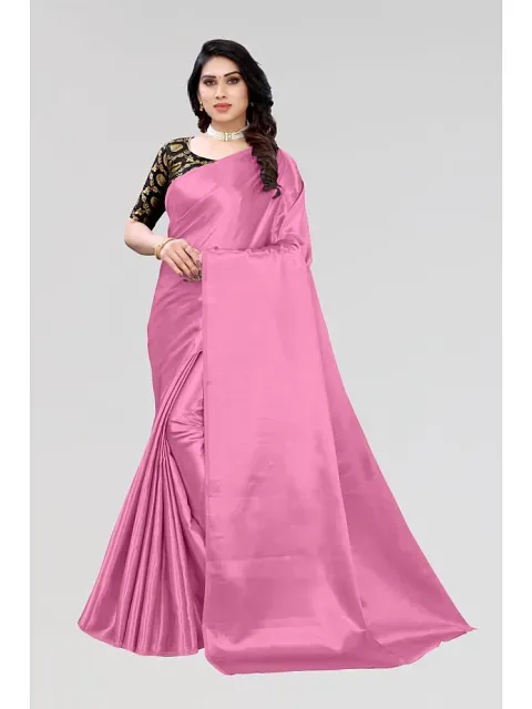 Buy Rose Gold Satin Saree for Women Online from India's Luxury Designers  2024