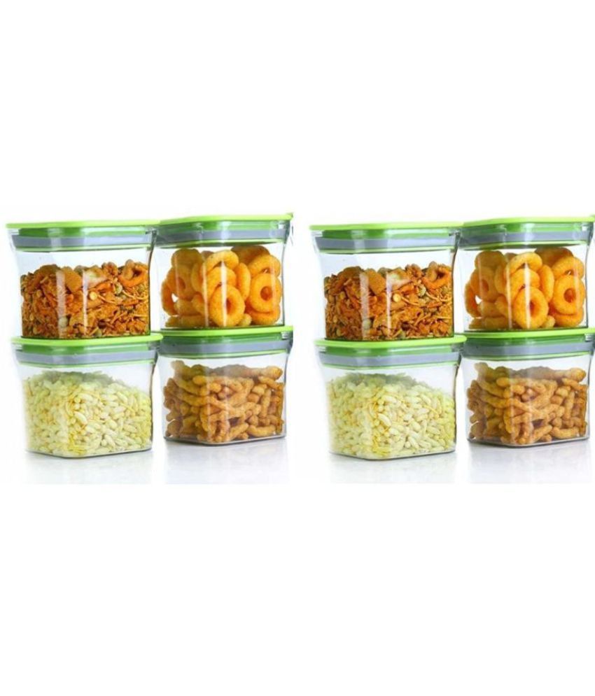     			Analog Kitchenware - Polyproplene Green Food Container ( Set of 8 - 550 )