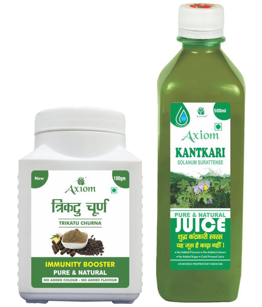     			Axiom Trikatu Churna 100g + Kantkari juice 500ml, Ayurvedic Juice Combo Pack