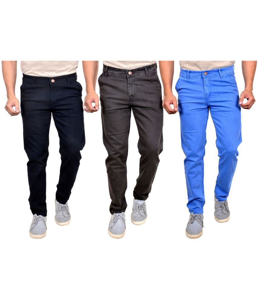     			MOUDLIN - Brown Denim Slim Fit Men's Jeans ( Pack of 3 )