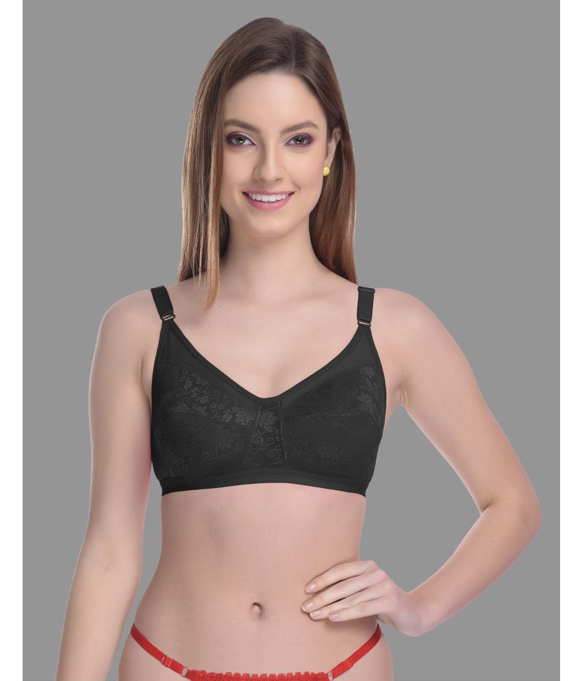     			Madam Net Non Padded Women's T-Shirt Bra ( Black )