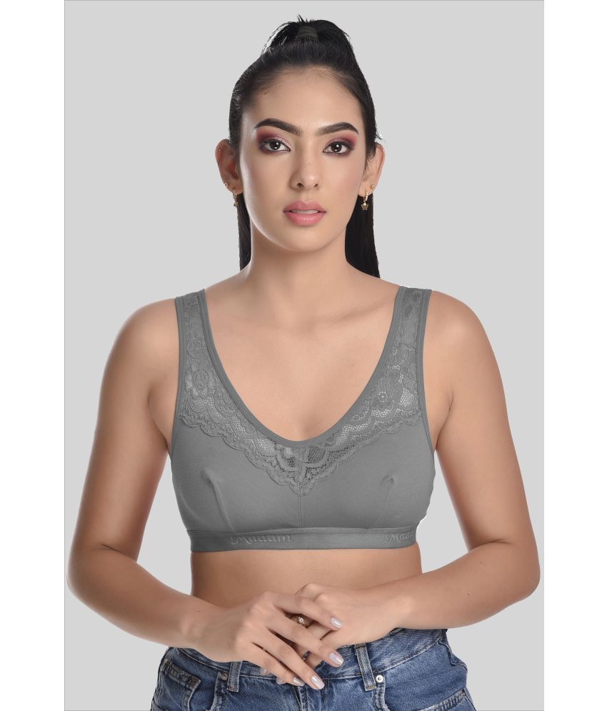     			Madam Cotton Blend Non Padded Women's Everyday Bra ( Grey Melange )