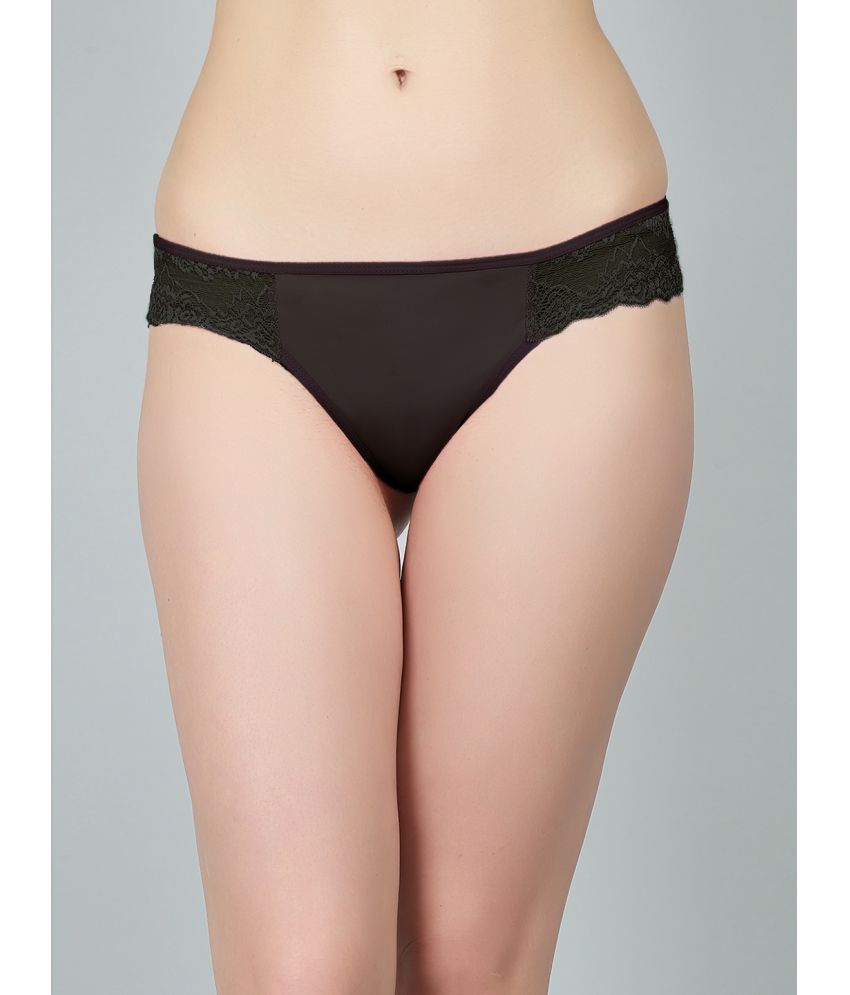     			N-Gal - Black NTPN15 Nylon Self Design Women's Cheekies ( Pack of 1 )