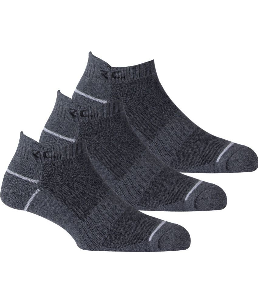     			RC. ROYAL CLASS - Cotton Men's Self Design Dark Grey Ankle Length Socks ( Pack of 3 )
