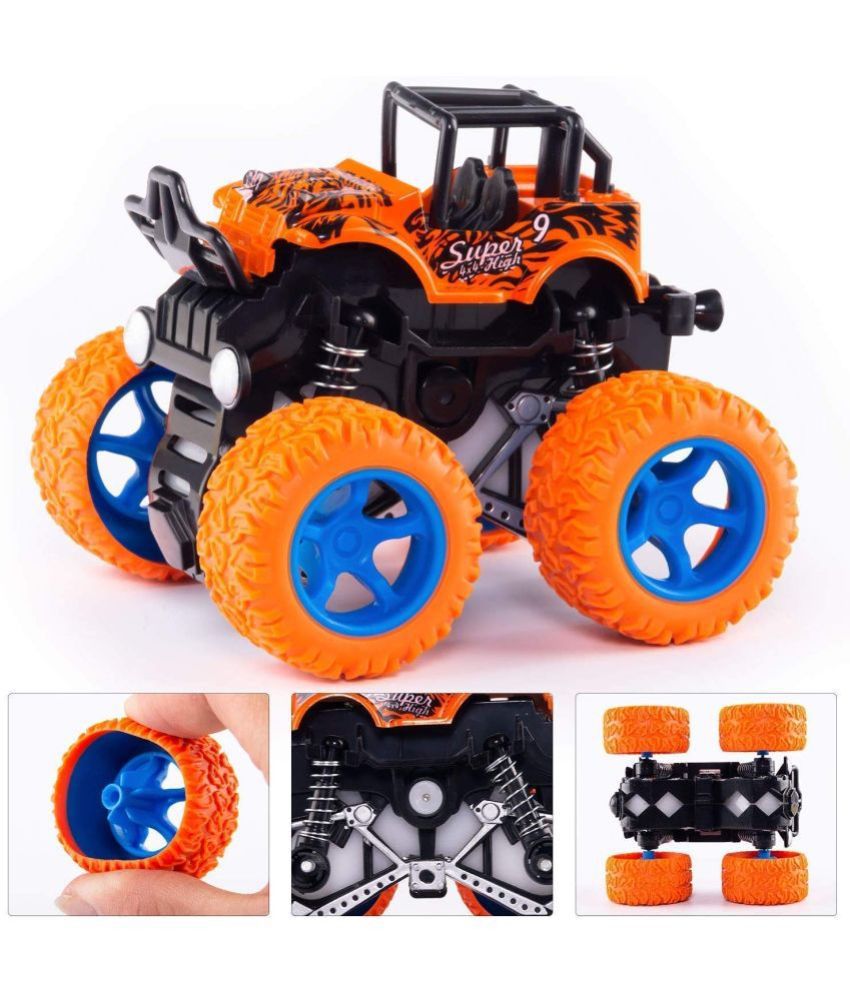     			Tzoo Gear Suspension Pull Back Rock Crawler Car for Kids Age 2+ | 4 Wheel Drive, Rubber Spring Mini Car- Multi Color (Pack 1)
