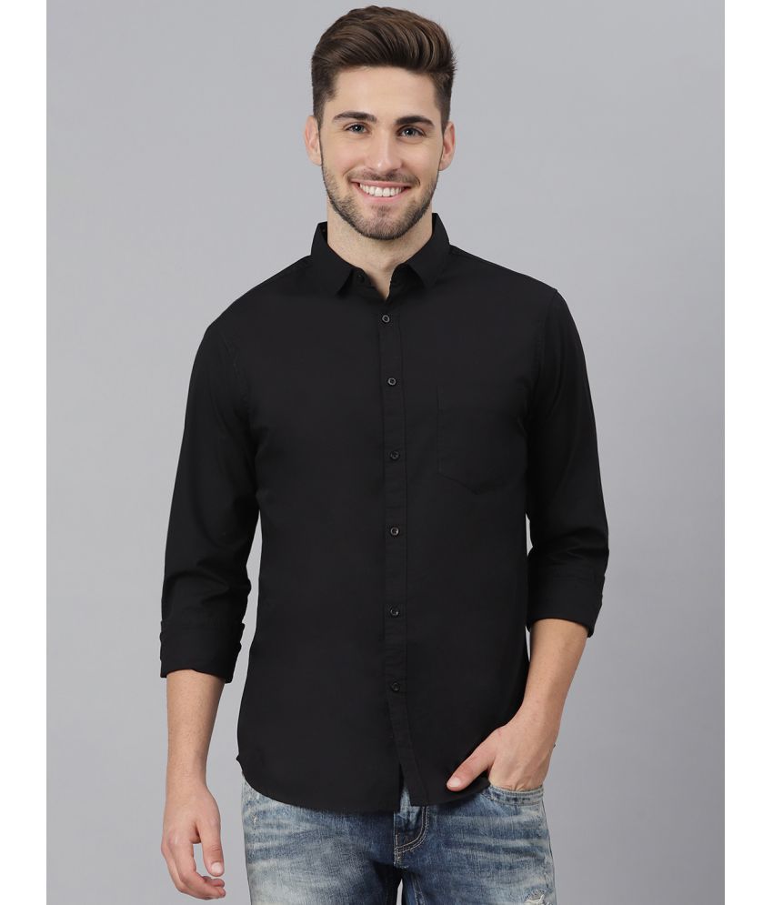 Dennis Lingo - Black 100% Cotton Slim Fit Men's Casual Shirt ( Pack of 1 )
