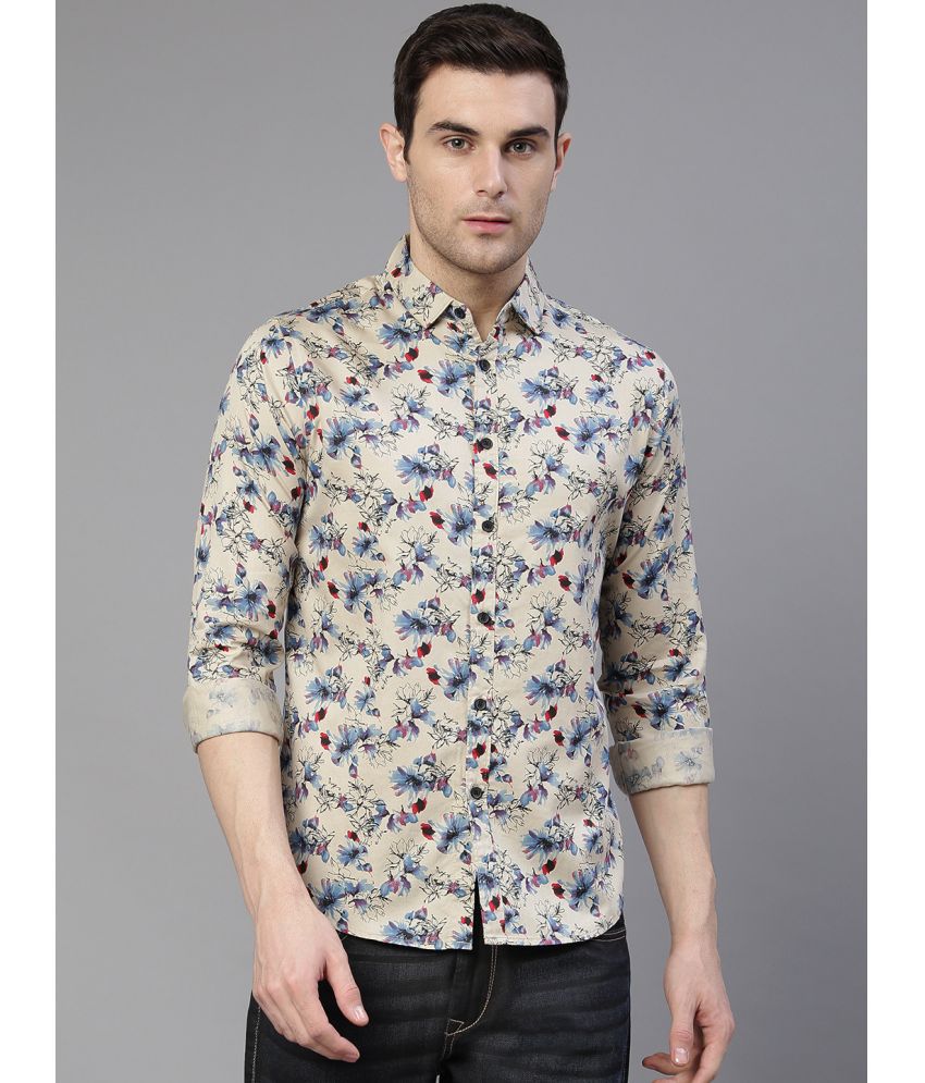 Dennis Lingo - Brown 100% Cotton Slim Fit Men's Casual Shirt ( Pack of 1 )