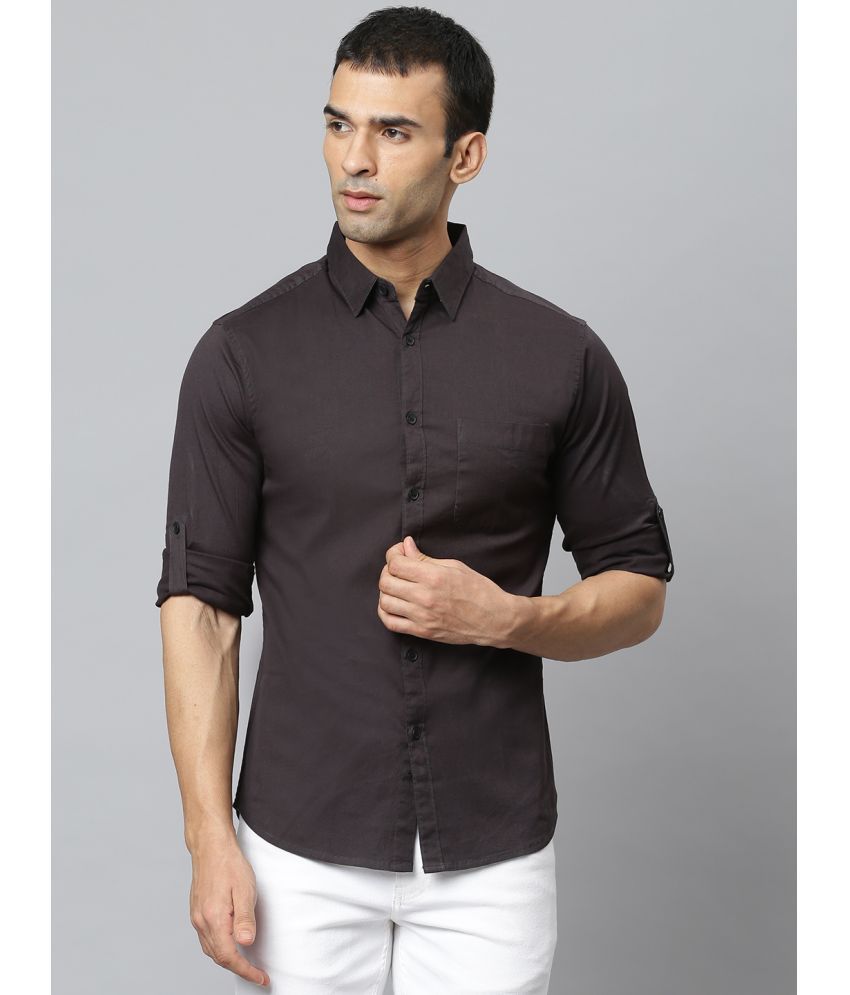 Dennis Lingo - Grey Cotton Blend Slim Fit Men's Casual Shirt ( Pack of 1 )