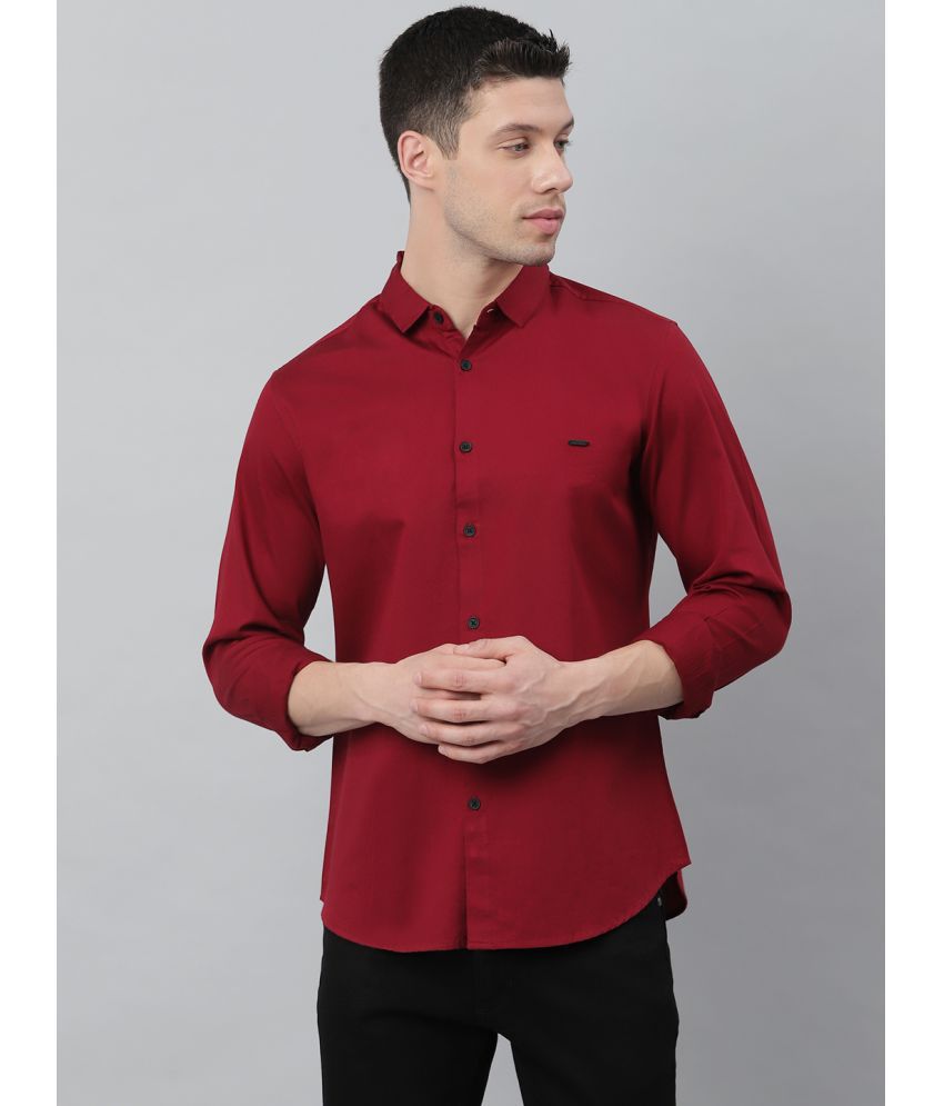     			Dennis Lingo - Maroon 100% Cotton Slim Fit Men's Casual Shirt ( Pack of 1 )