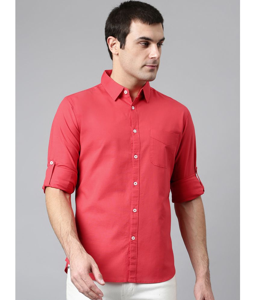     			Dennis Lingo - Red 100% Cotton Slim Fit Men's Casual Shirt ( Pack of 1 )