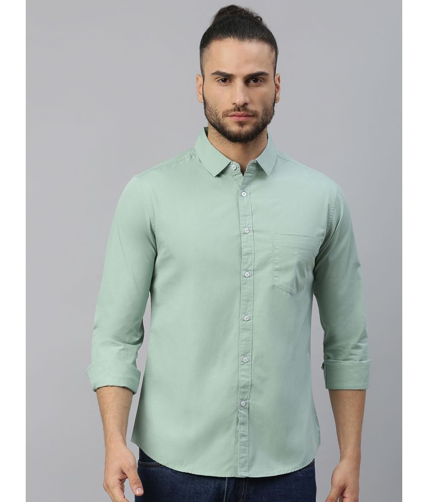     			Dennis Lingo - Sea Green 100% Cotton Slim Fit Men's Casual Shirt ( Pack of 1 )