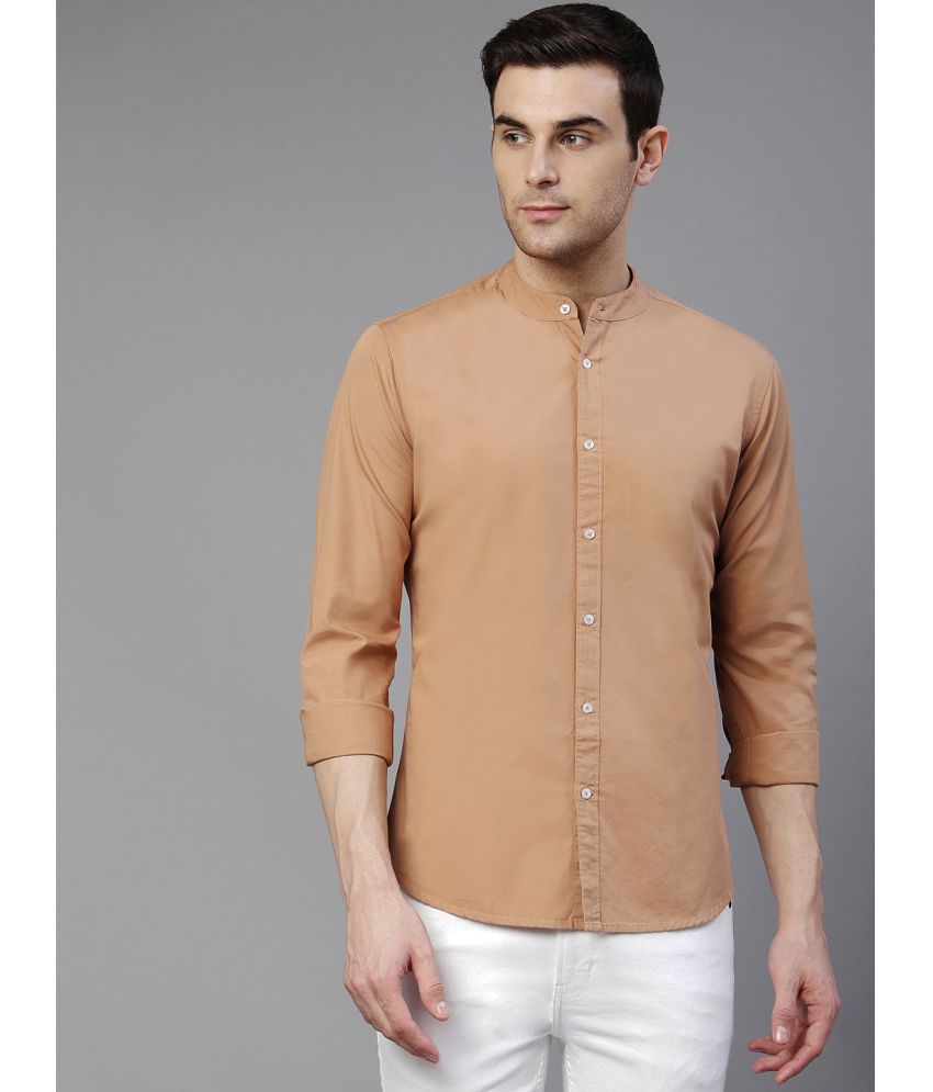     			Dennis Lingo - Tan 100% Cotton Slim Fit Men's Casual Shirt ( Pack of 1 )