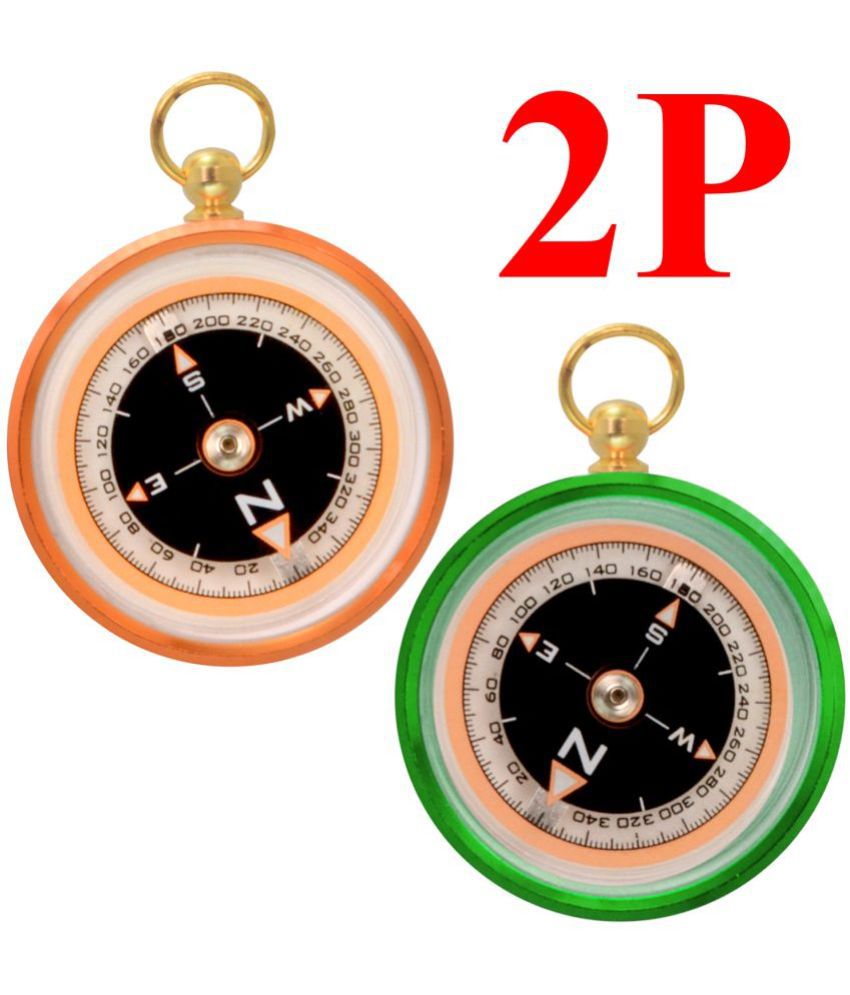     			2 Piece Military Hiking Camping Lens Magnetic Compass