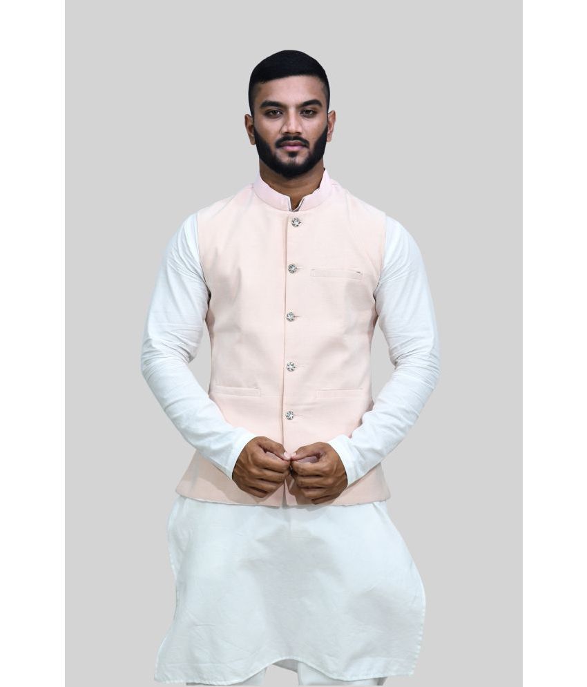    			SHEETAL HATHKARGHA - White Cotton Men's Nehru Jacket ( Pack of 1 )