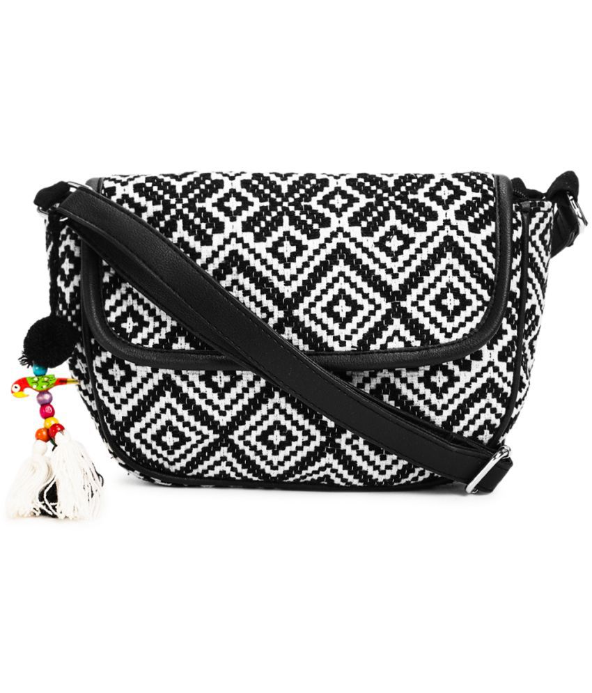     			Style Smith Black Textured Women Sling Bag