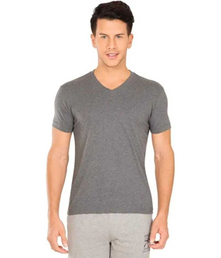     			Glito - Charcoal Grey Cotton Blend Regular Fit Men's T-Shirt ( Pack of 1 )