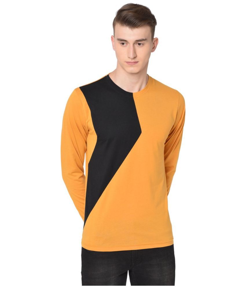     			Glito - Mustard Cotton Blend Regular Fit Men's T-Shirt ( Pack of 1 )