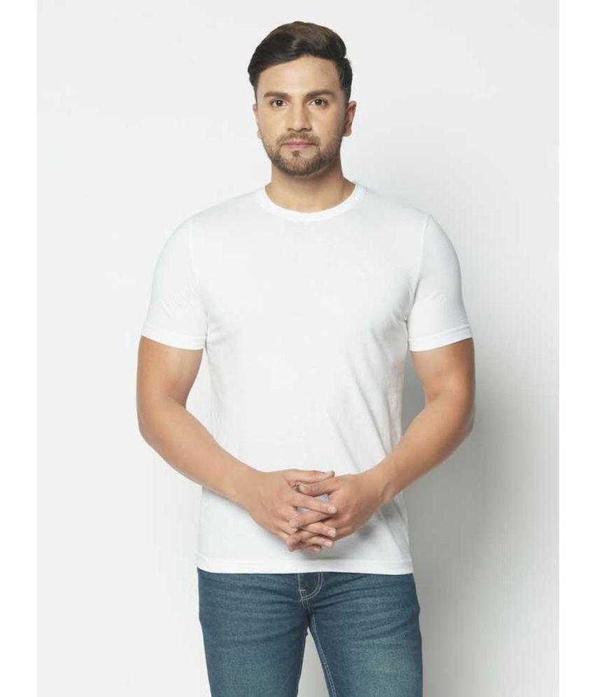     			Glito - White Cotton Blend Regular Fit Men's T-Shirt ( Pack of 1 )