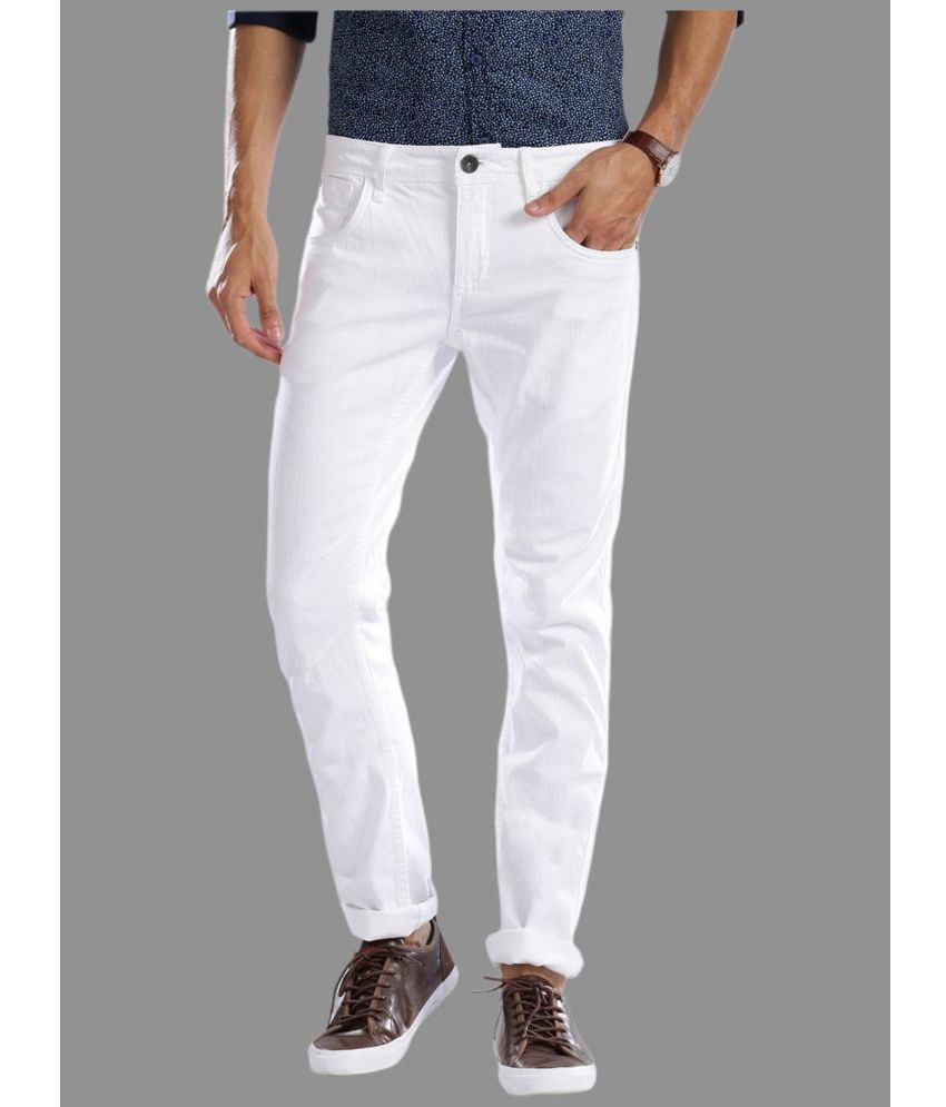     			HALOGEN - White Cotton Blend Slim Fit Men's Jeans ( Pack of 1 )