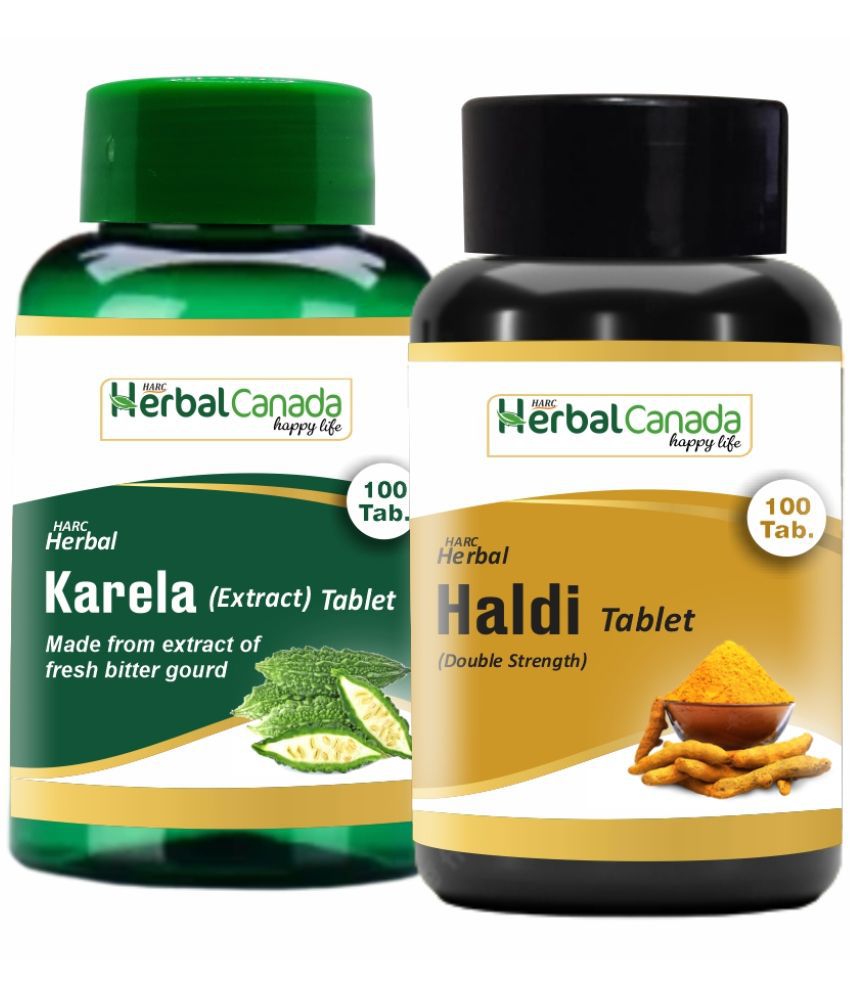     			Herbal Canada Karela100+Haldi100 Tablet 100 no.s Pack Of 2
