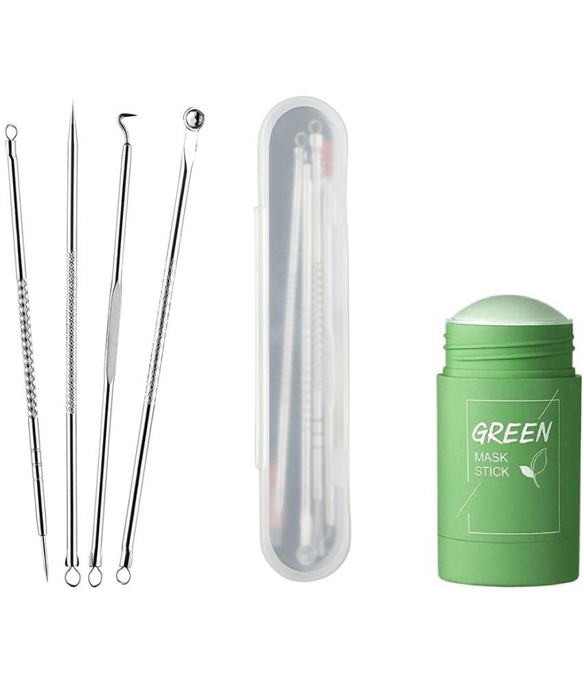     			Lenon Beauty Green Mask Stick With Blackhead Remover Kit 4 Pcs Toll Stainless Steel