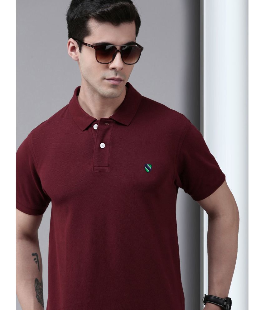     			Merriment - Maroon Cotton Blend Regular Fit Men's Polo T Shirt ( Pack of 1 )