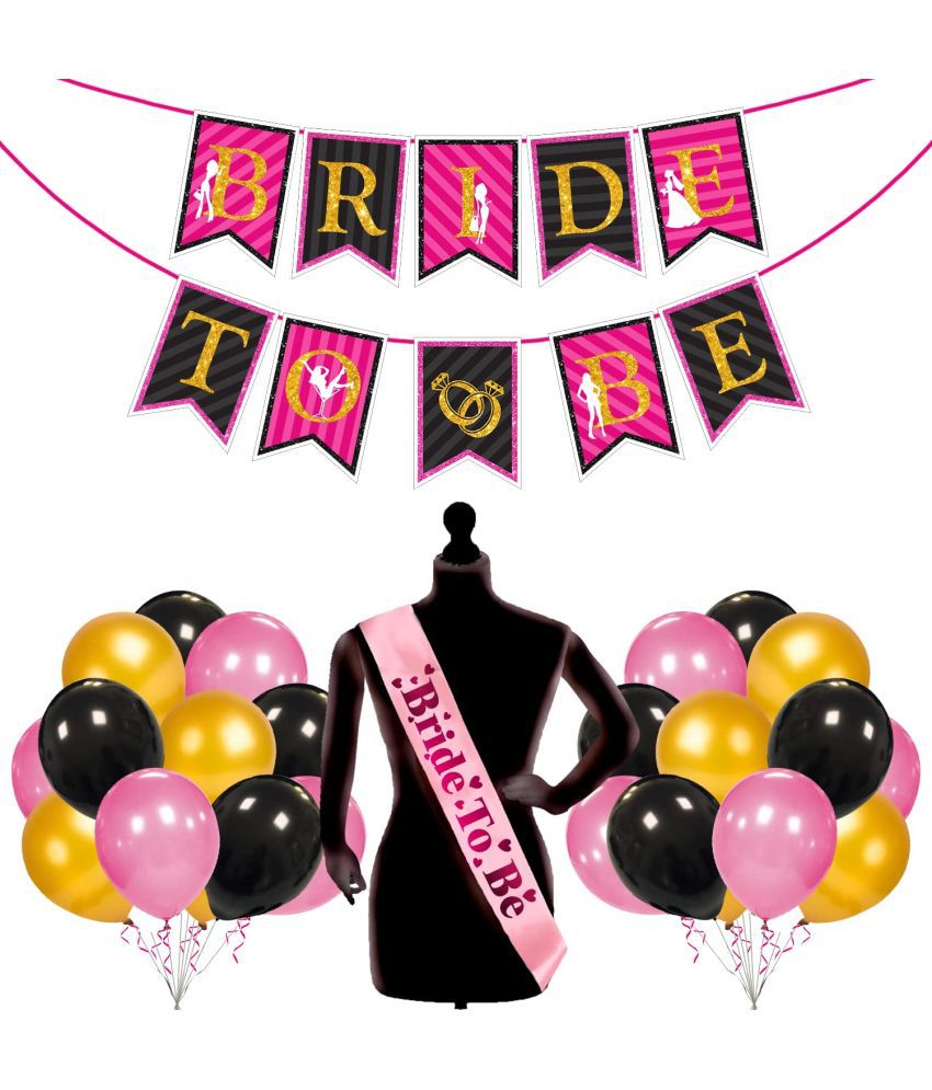     			Zyozi 27 Pcs Bachelorette Party Decorations Kit,Bridal Shower Party Supplies & Engagement Party,Bride to Be Banner, Sash and Balloon