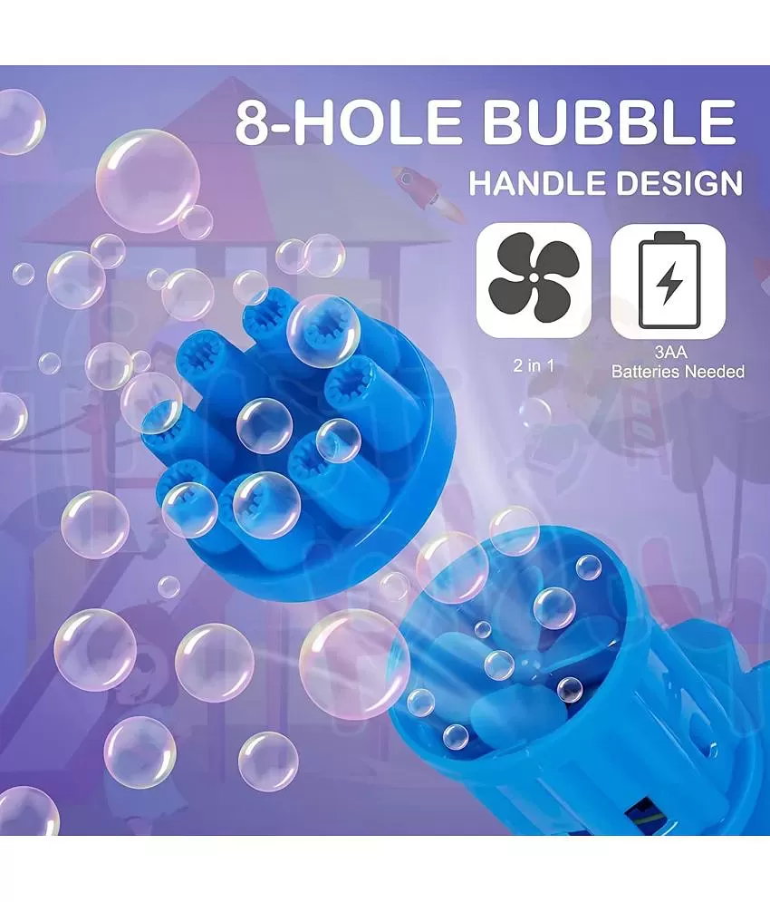 NHR 32 Hole Electric Bubble Gun with Solution for kids, Gatling