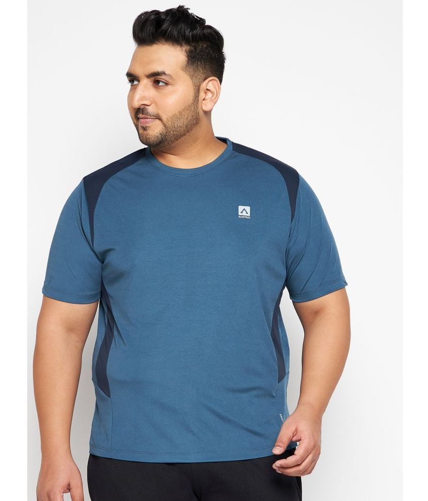     			AUSTIVO - Blue Polyester Regular Fit Men's Sports T-Shirt ( Pack of 1 )