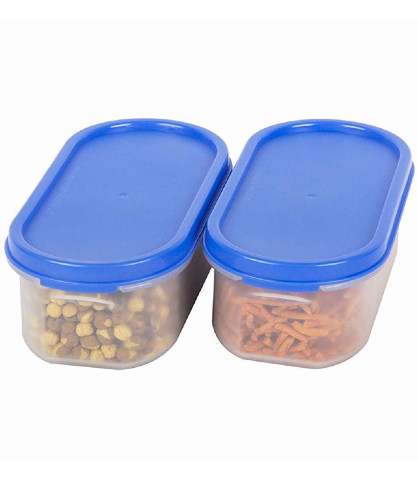     			Analog kitchenware - Plastic Navy Blue Food Container ( Set of 2 - 500 )