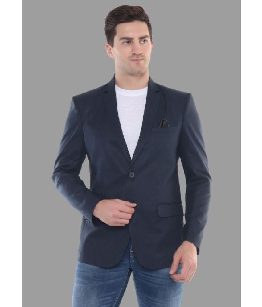     			DKGF Fashion - Blue Polyester Regular Fit Men's Blazer ( Pack of 1 )
