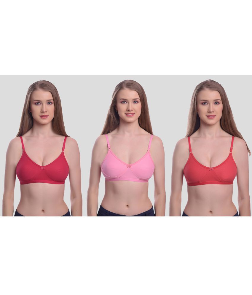     			Elina - Multicolor Cotton Non Padded Women's Everyday Bra ( Pack of 3 )