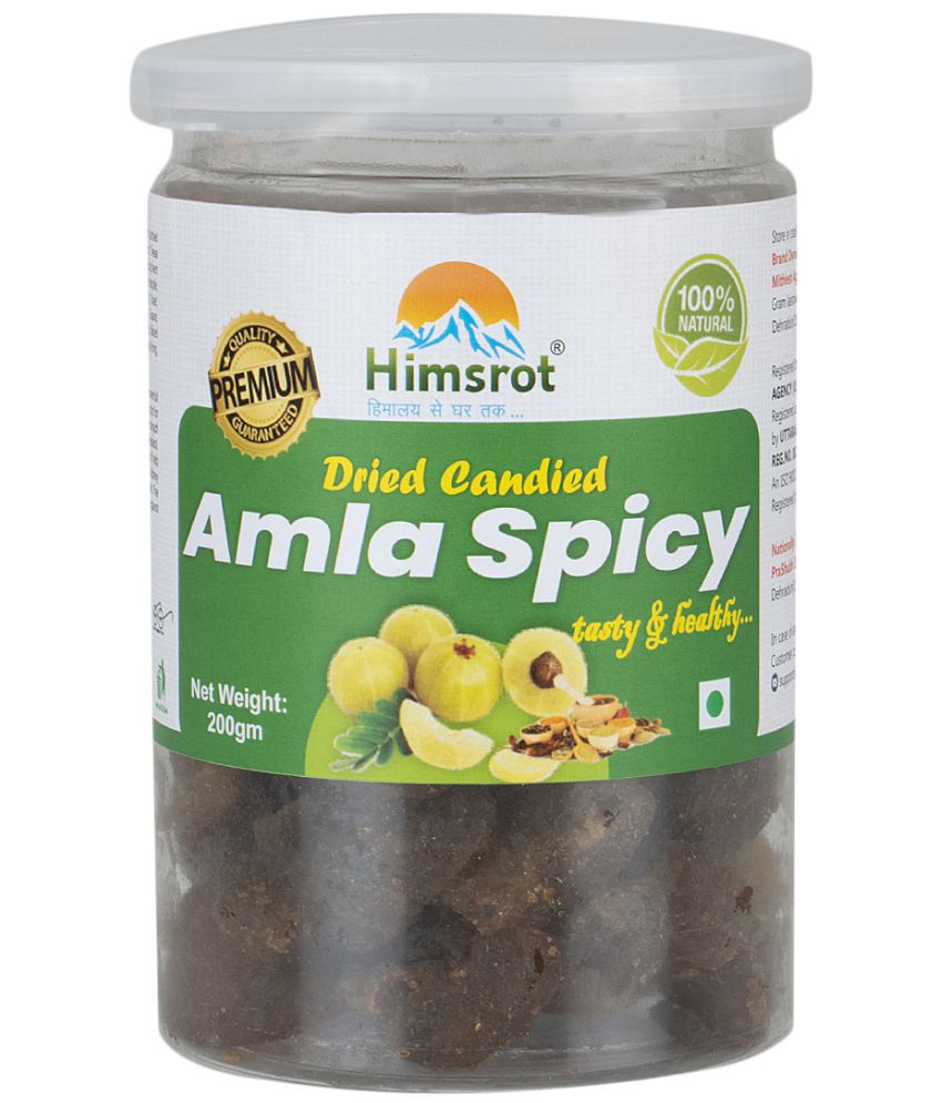     			Himsrot Dried Amla Spicy Chatpata Candy India Gooseberry Superfood from Himalayas 100% Natural | Chatpata Candy - 200 gms Resealable Jar
