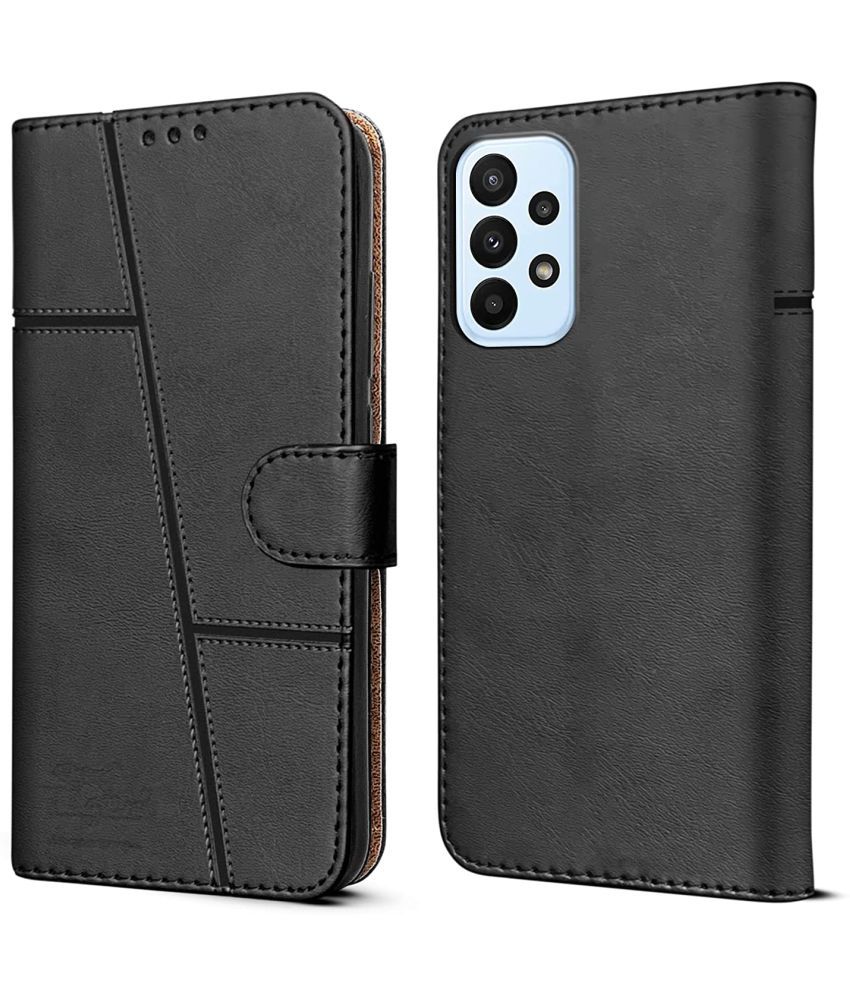 NBOX - Black Artificial Leather Flip Cover Compatible For Samsung ...