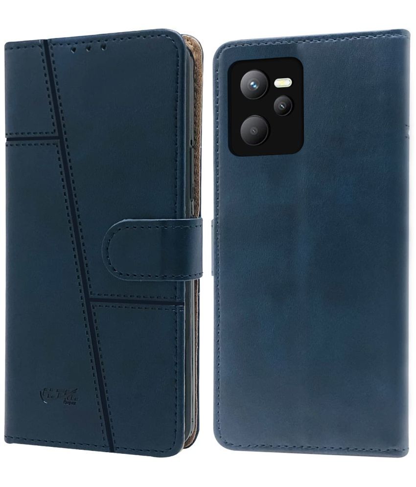     			Shining Stars - Blue Artificial Leather Flip Cover Compatible For Realme Narzo 50A Prime ( Pack of 1 )