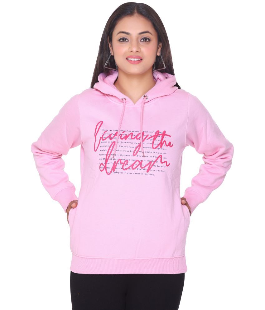     			Ree Line Fleece Pink Hooded Sweatshirt