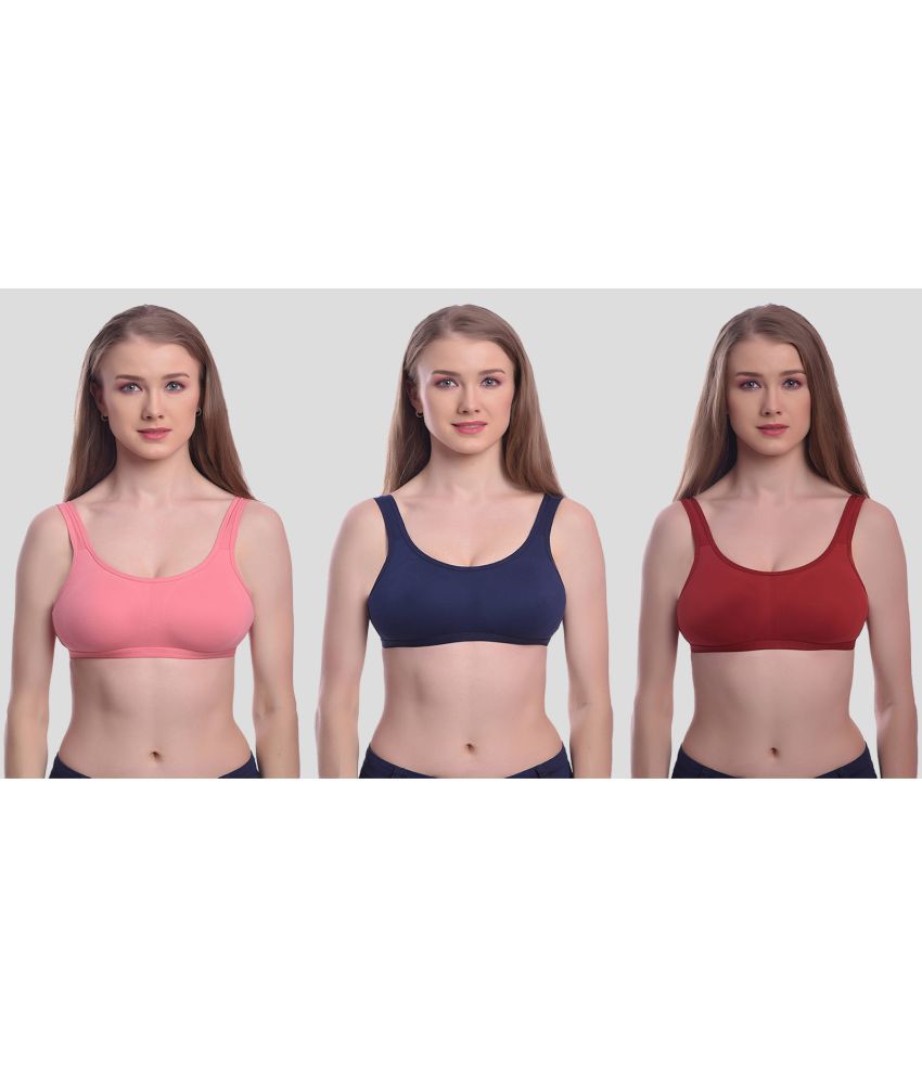     			Elina - Multicolor Cotton Non Padded Women's Everyday Bra ( Pack of 3 )