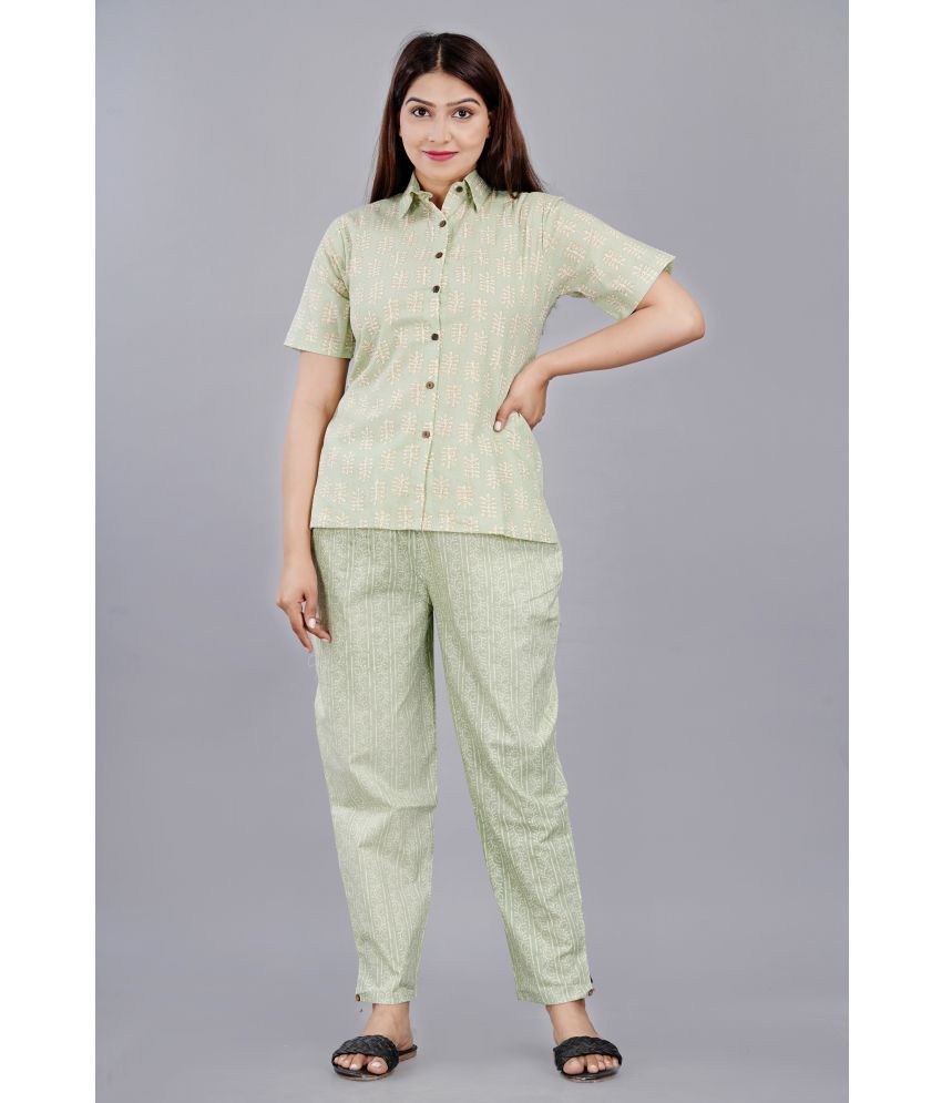     			JC4U - Green Cotton Blend Women's Nightwear Nightsuit Sets ( Pack of 1 )