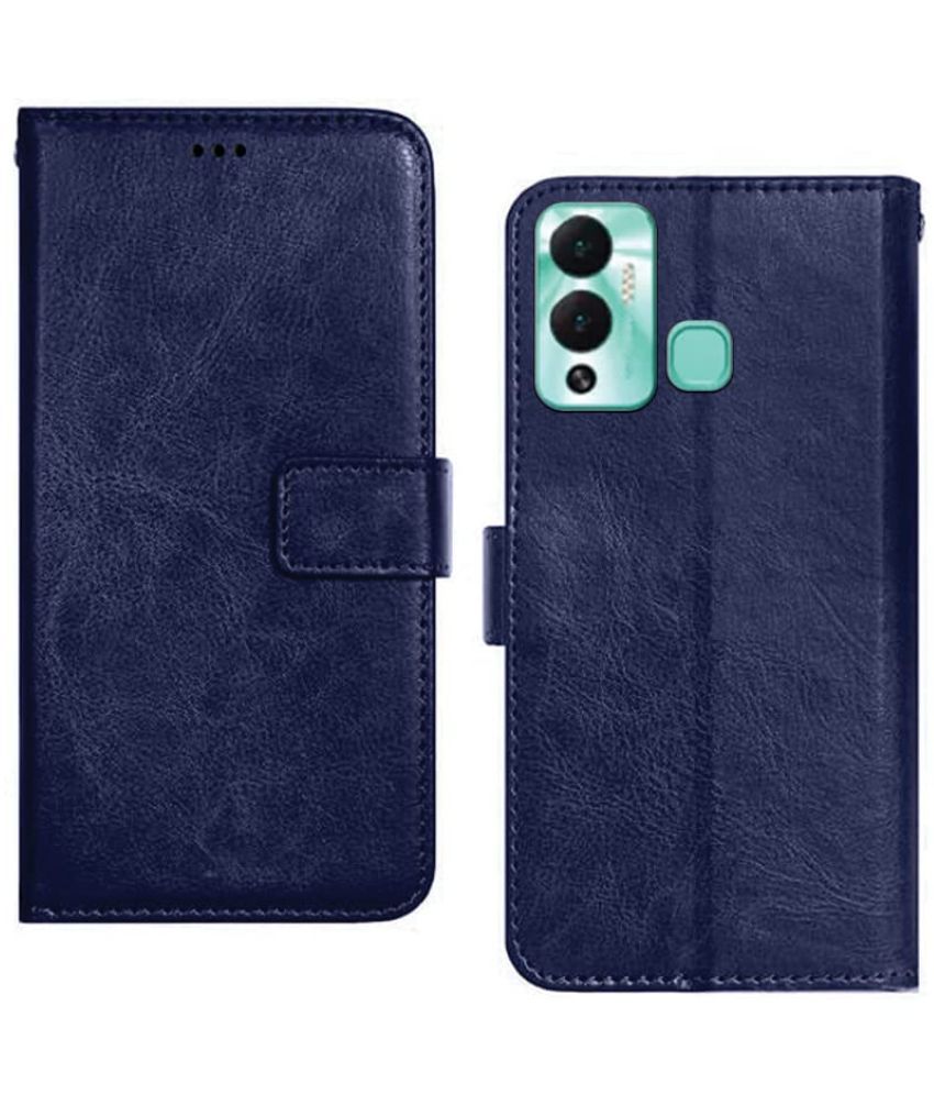     			Kosher Traders - Blue Artificial Leather Flip Cover Compatible For Infinix Hot 12 Play ( Pack of 1 )