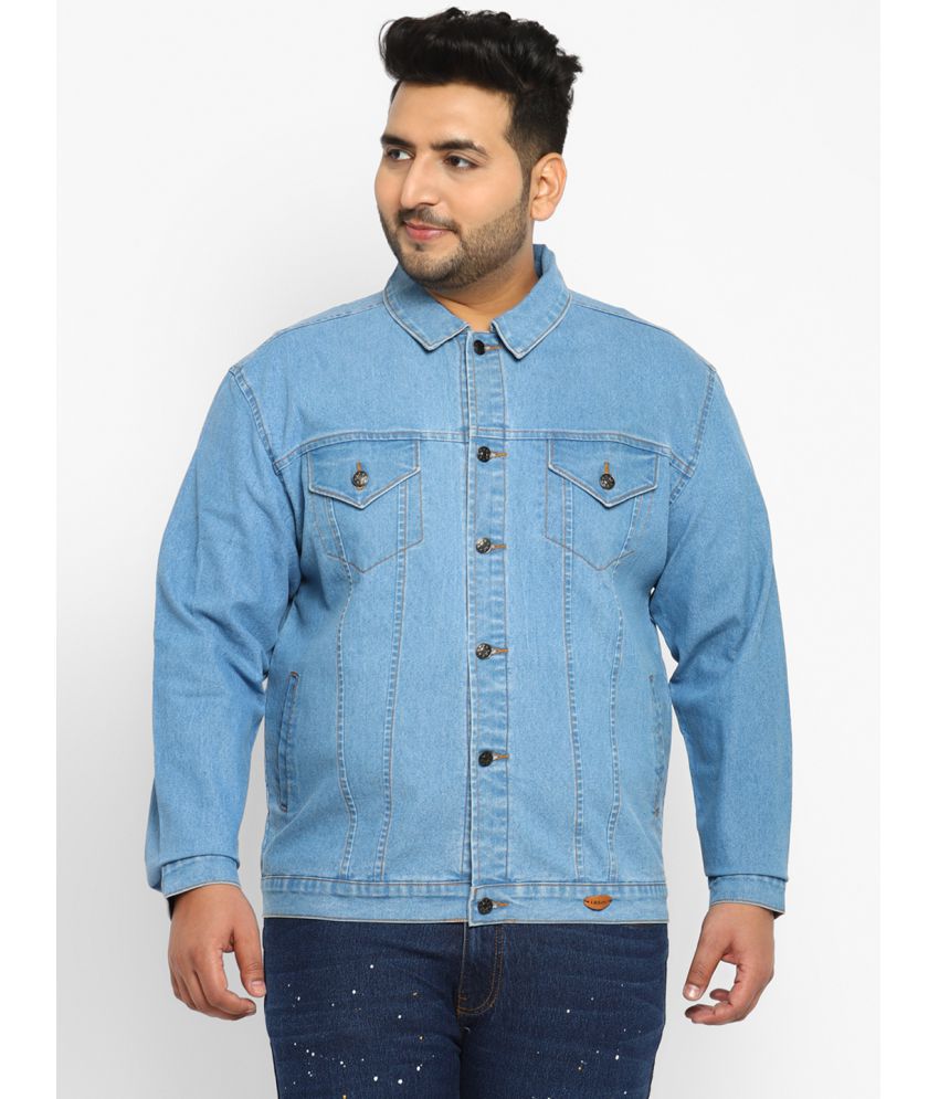     			Urbano Plus - Light Blue Denim Regular Fit Men's Denim Jacket ( Pack of 1 )