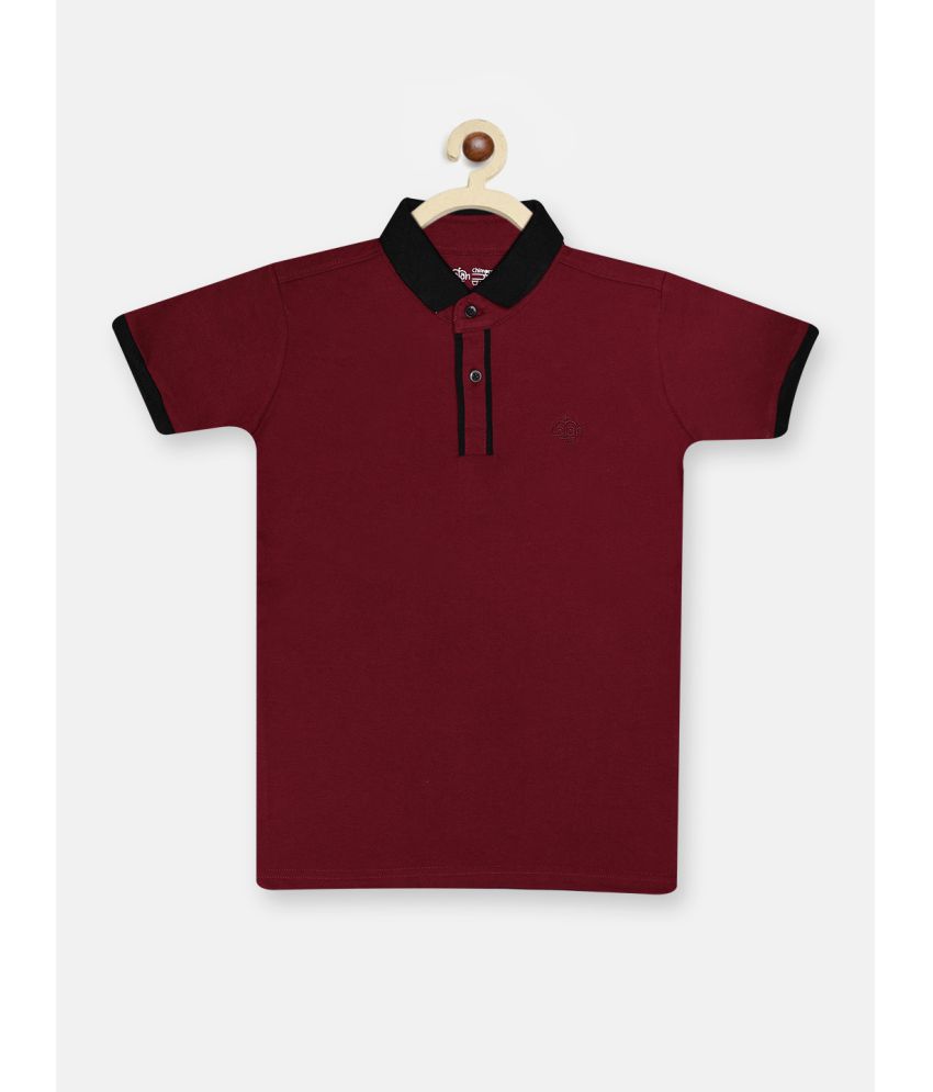 CHIMPRALA - Maroon Cotton Boy's Polo T-Shirt ( Pack of 1 )