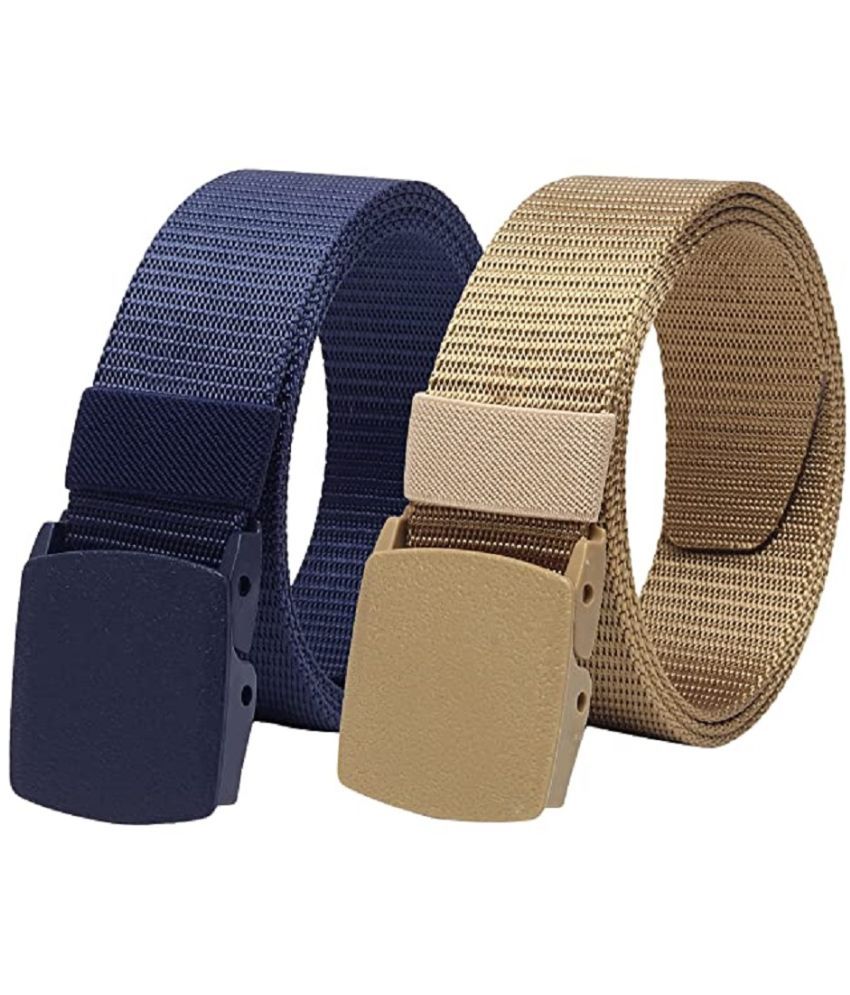     			Clock21 - Blue Canvas Men's Casual Belt ( Pack of 2 )