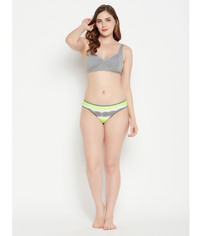     			Clovia Nylon Printed Women's Bikini ( Green )