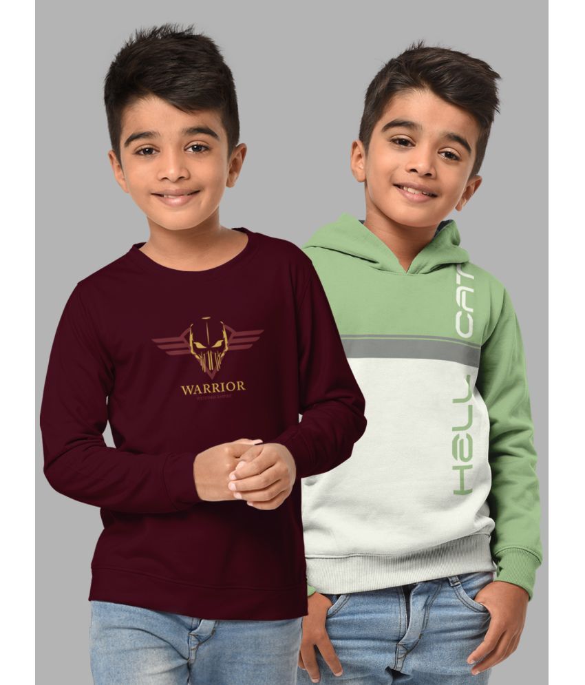     			HELLCAT - Multi Color Cotton Blend Boys Sweatshirt ( Pack of 2 )